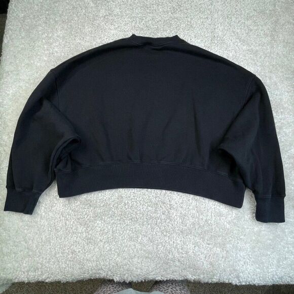 Nike Phoenix Fleece Oversized Crew Crop Sweatshirt Black - Picture 4 of 10